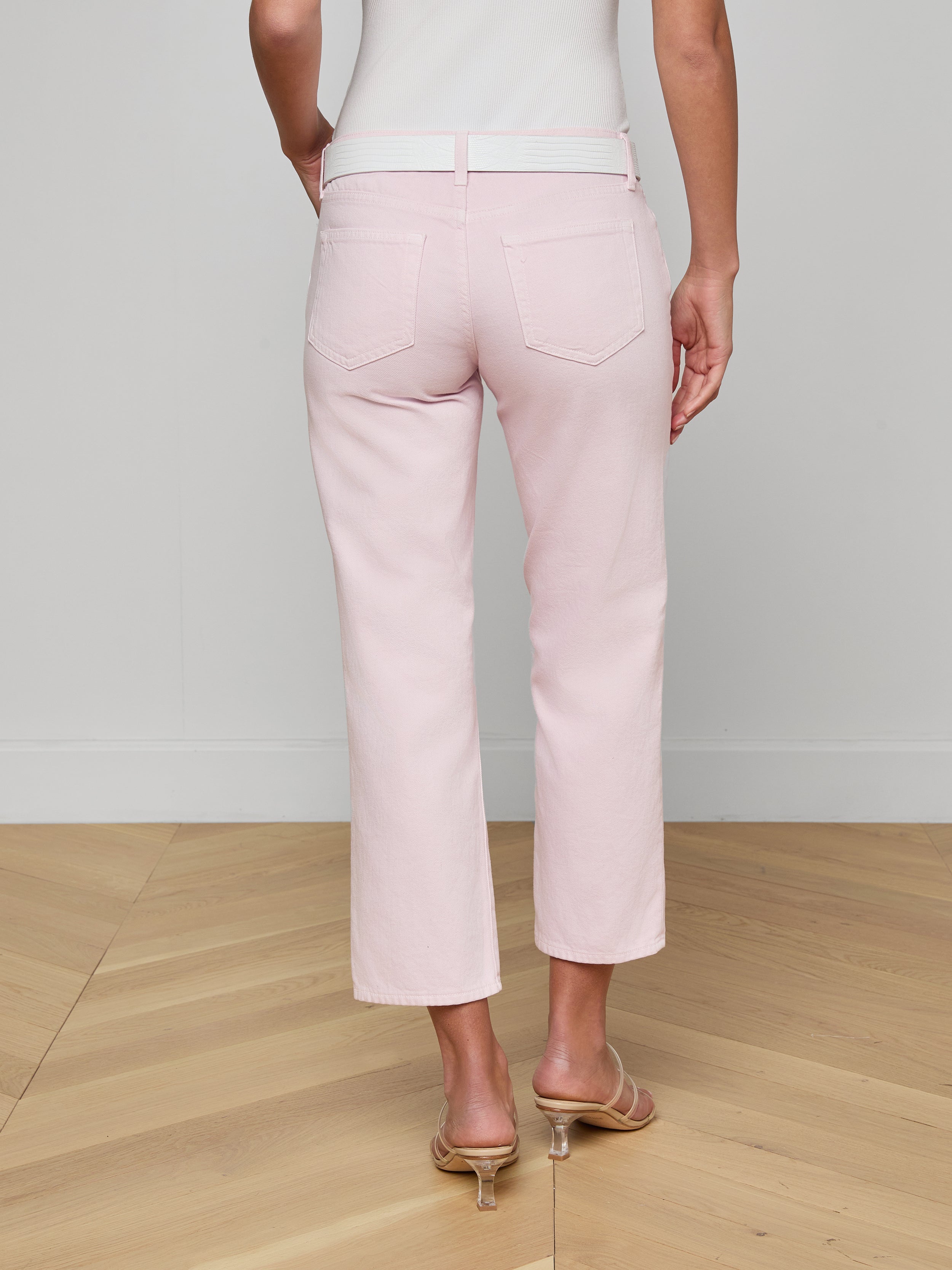 Blaine Cropped Stovepipe Jean In Icy Lilac Destruct