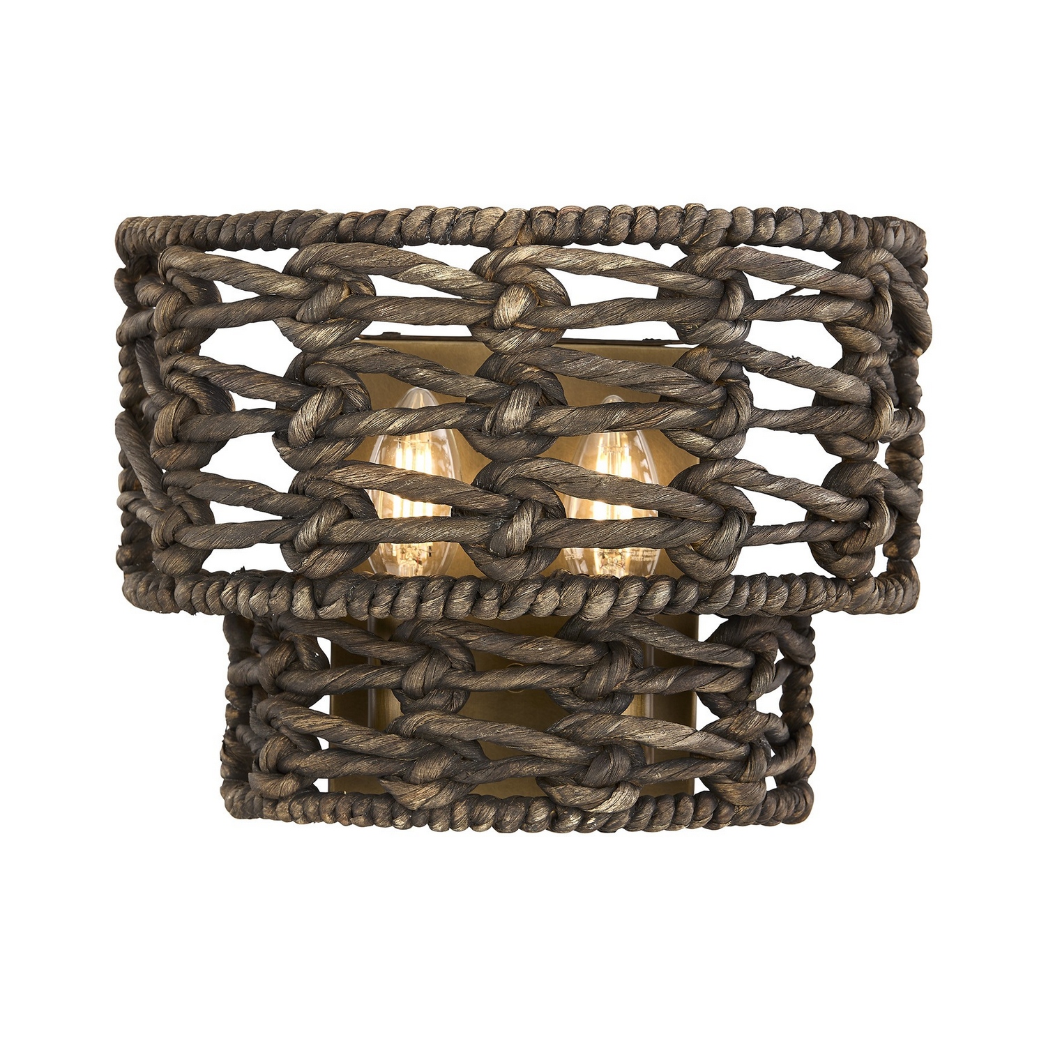 Silencio 2-Light Wall Wall Sconce in Riviera Brass by Breegan Jane