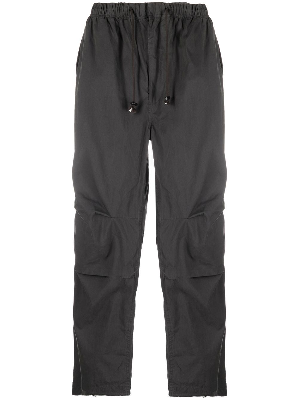 Cotton-blend wide-leg trousers - Black