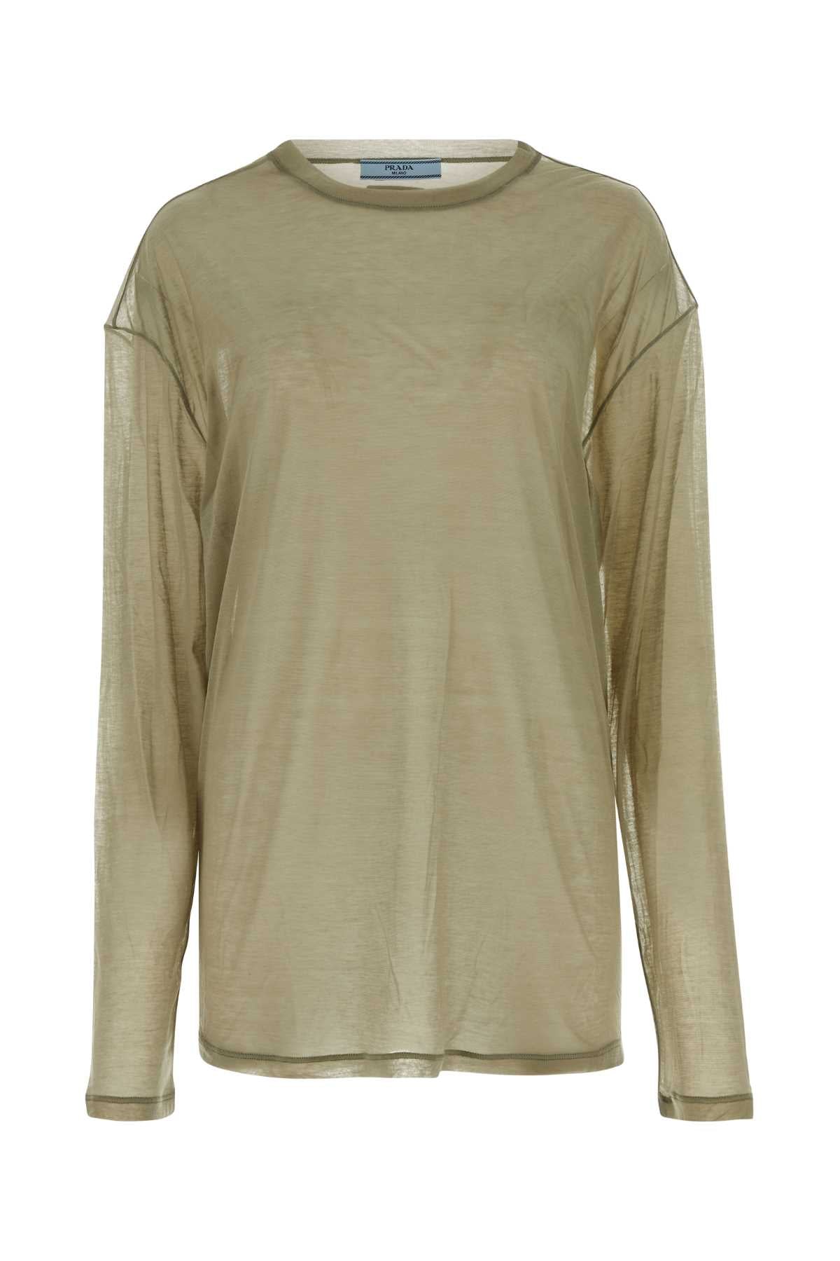 Lyocell Blend Oversize T-Shirt — Beige
