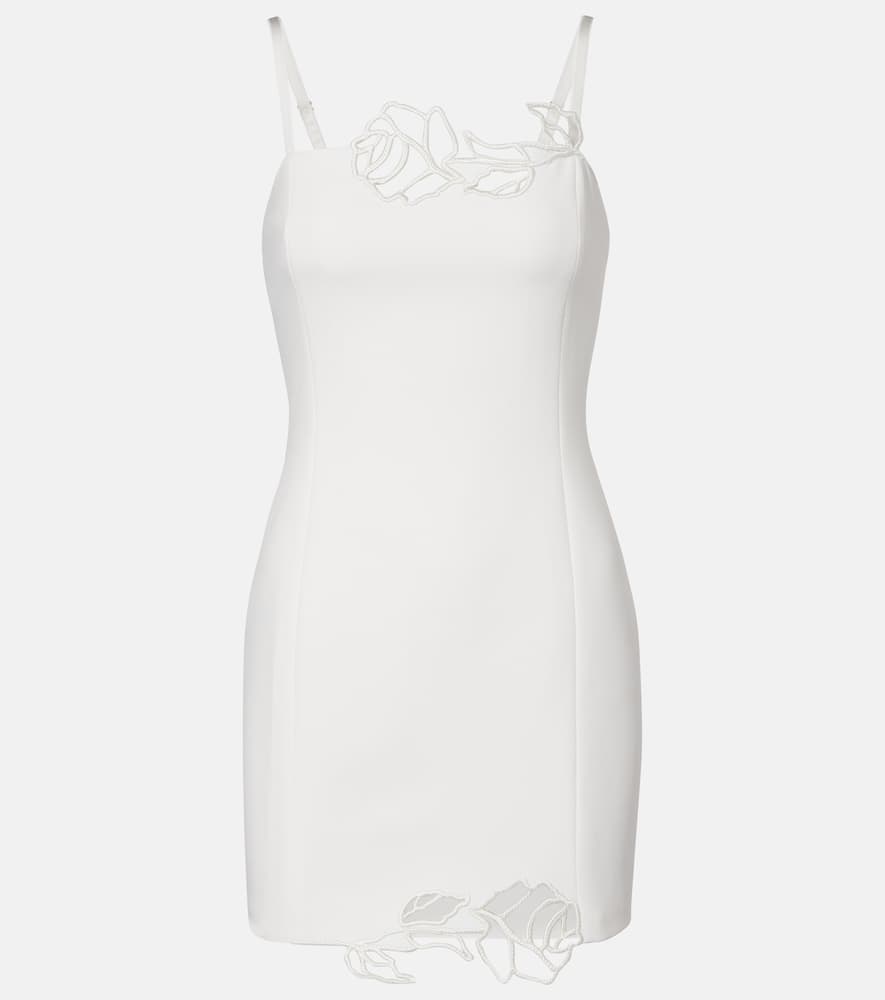 Laser-cut crêpe cady minidress
