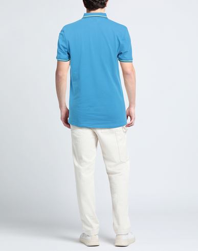 Sundek Man Polo shirt Azure Size L Cotton, Elastane