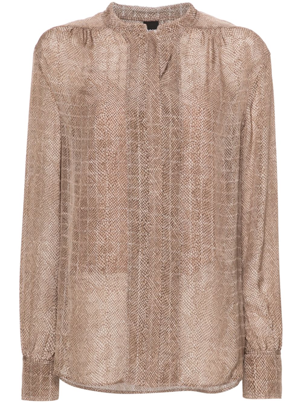Geometric-print shirt - Neutrals