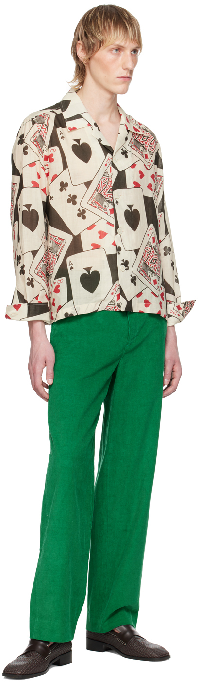 Bode Black & Beige Ace Of Spades Shirt