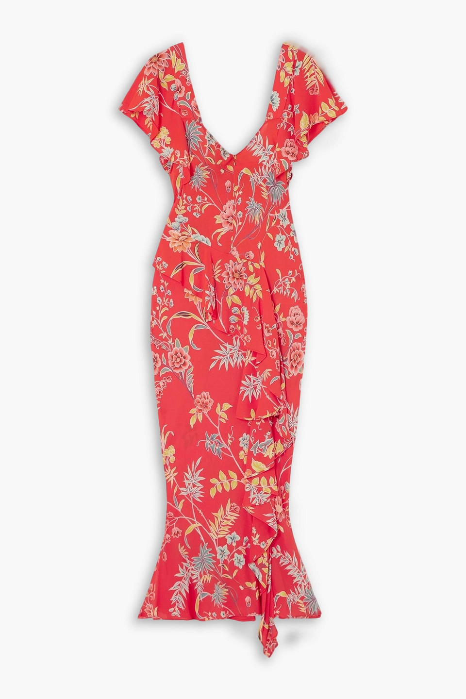 Floral-print crepe midi dress - Red - IT 40