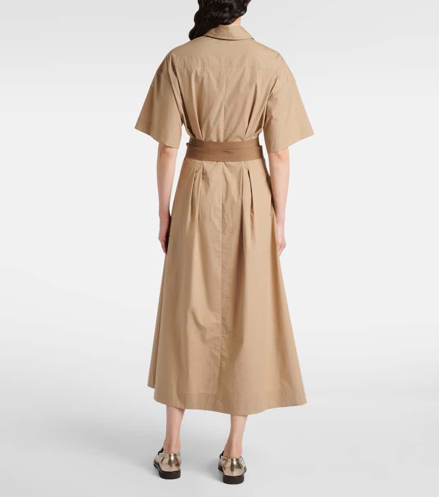 Belted cotton shirt dress