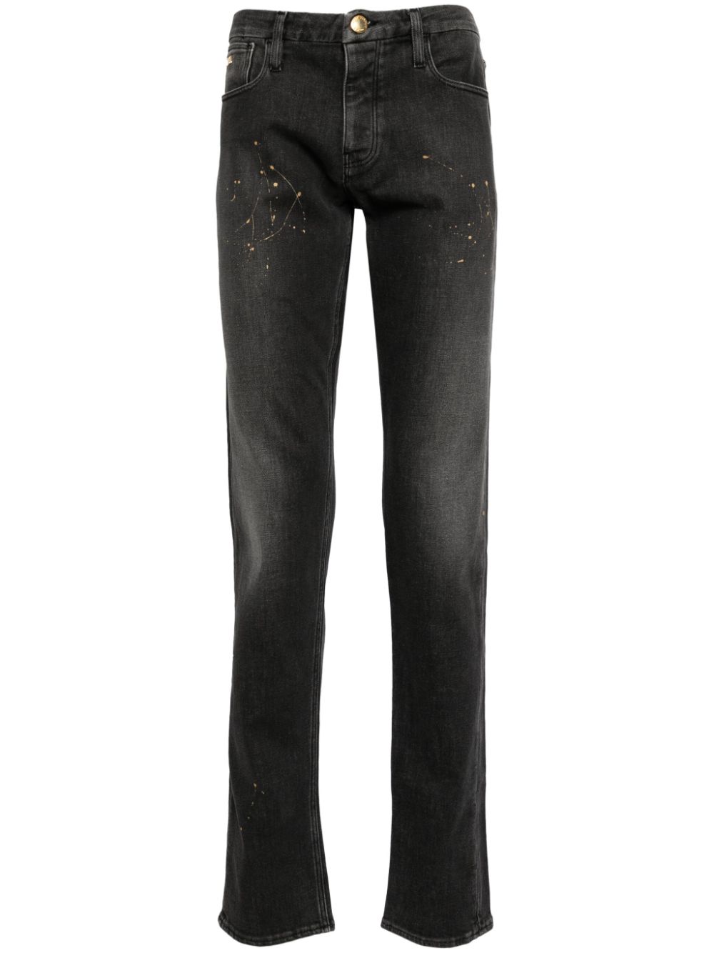Mid-rise straight-leg jeans - Grey