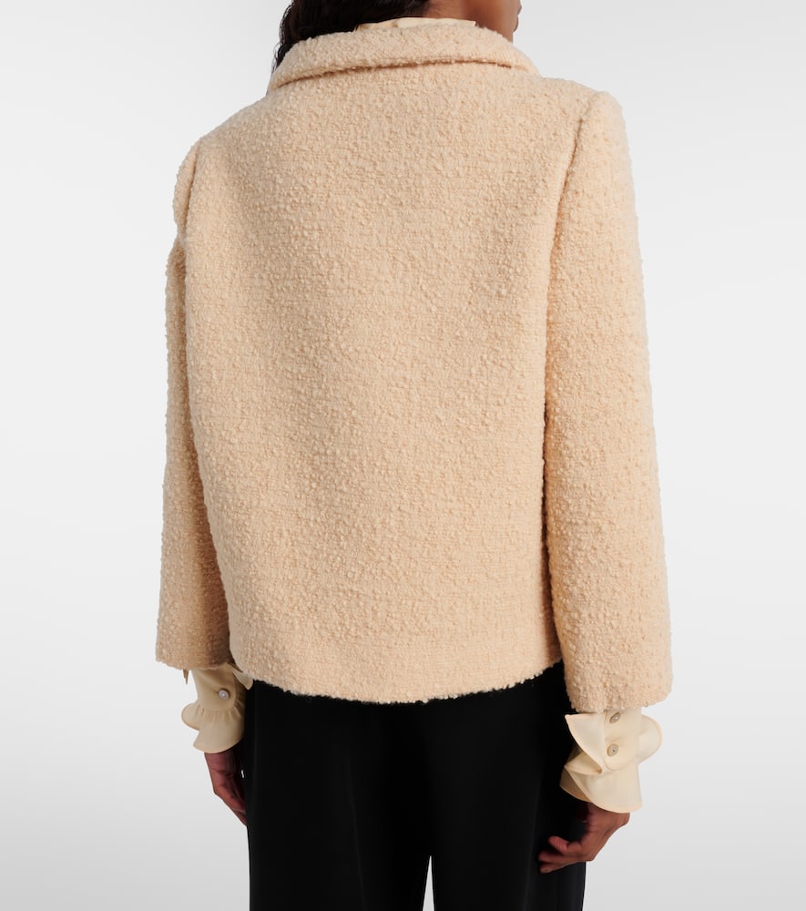 Embellished wool-blend tweed jacket