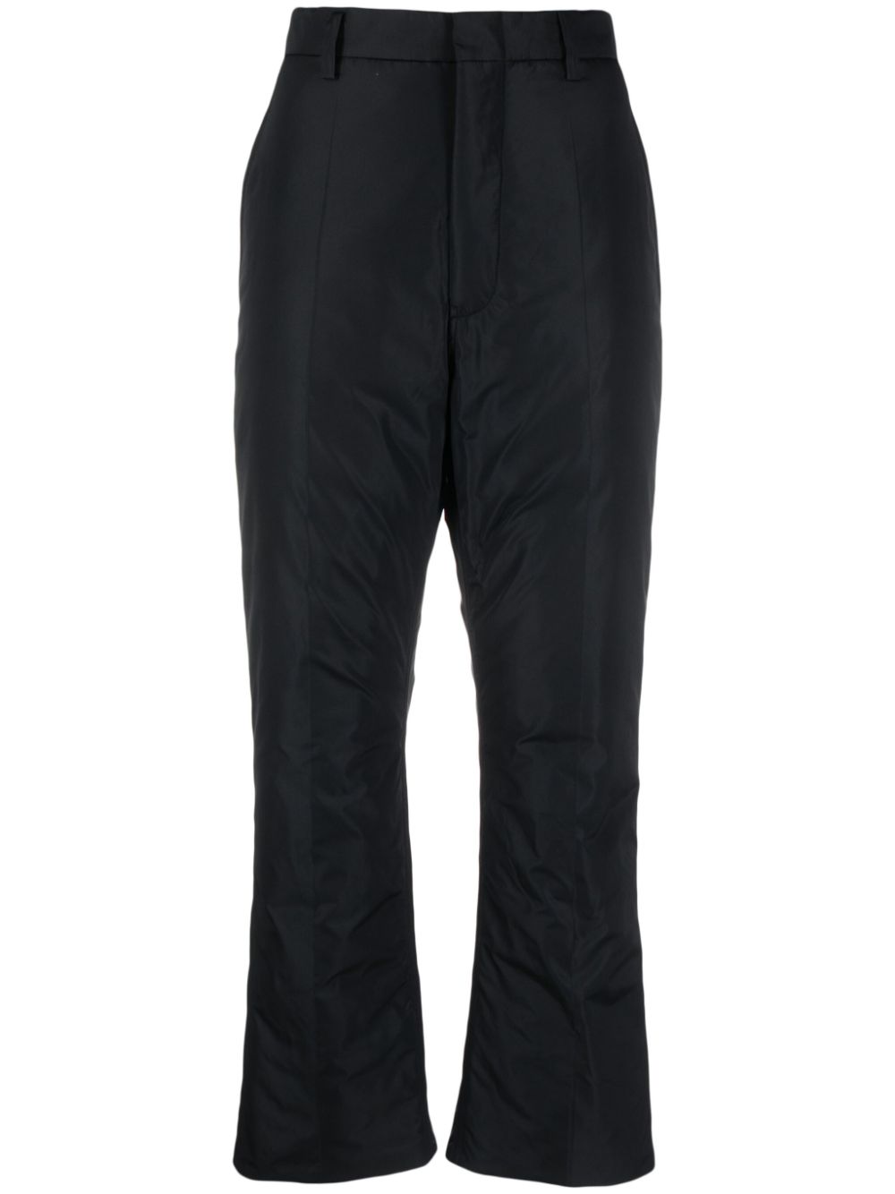 Padded straight-leg trousers - Black