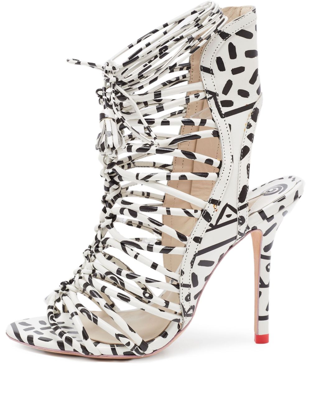 Pre-owned 110mm strappy sandals - White