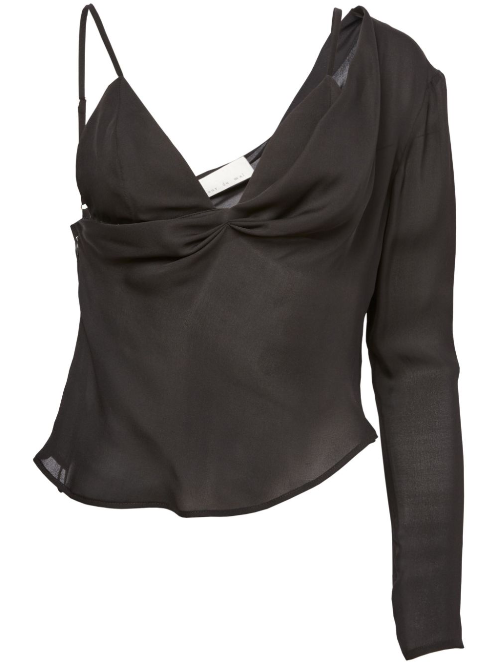 Asymmetric silk blouse - Black