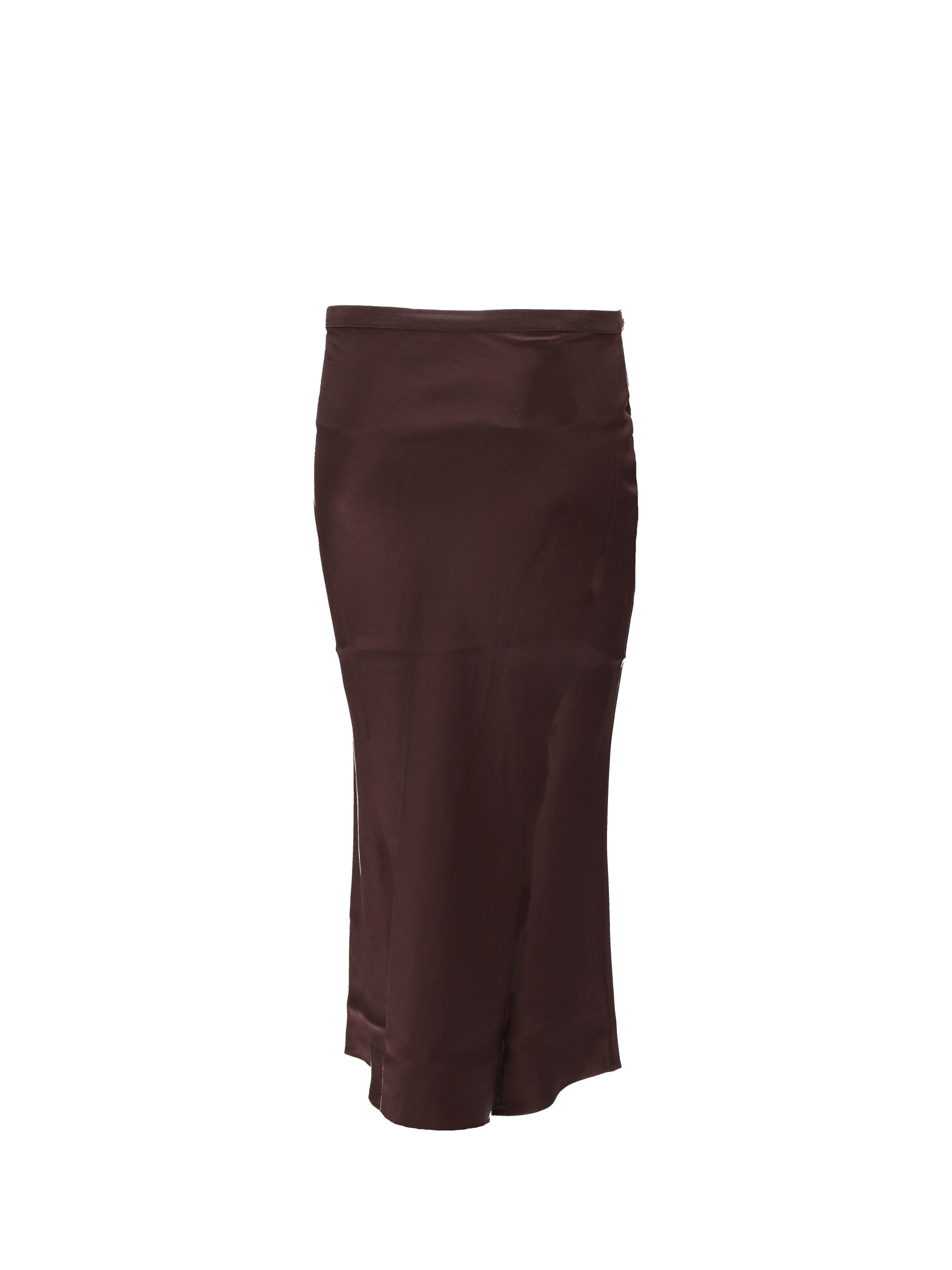 Anine Bing Bar Silk Skirt Deep Brown