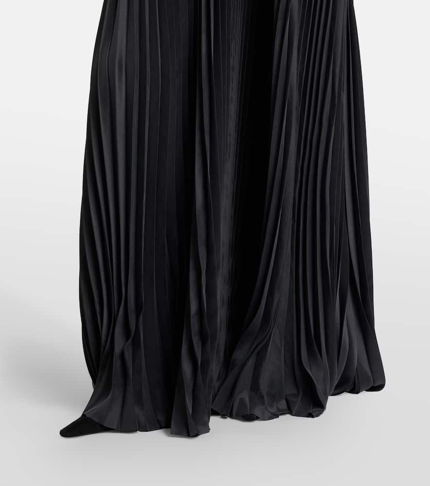 Chenes pleated halterneck maxi dress