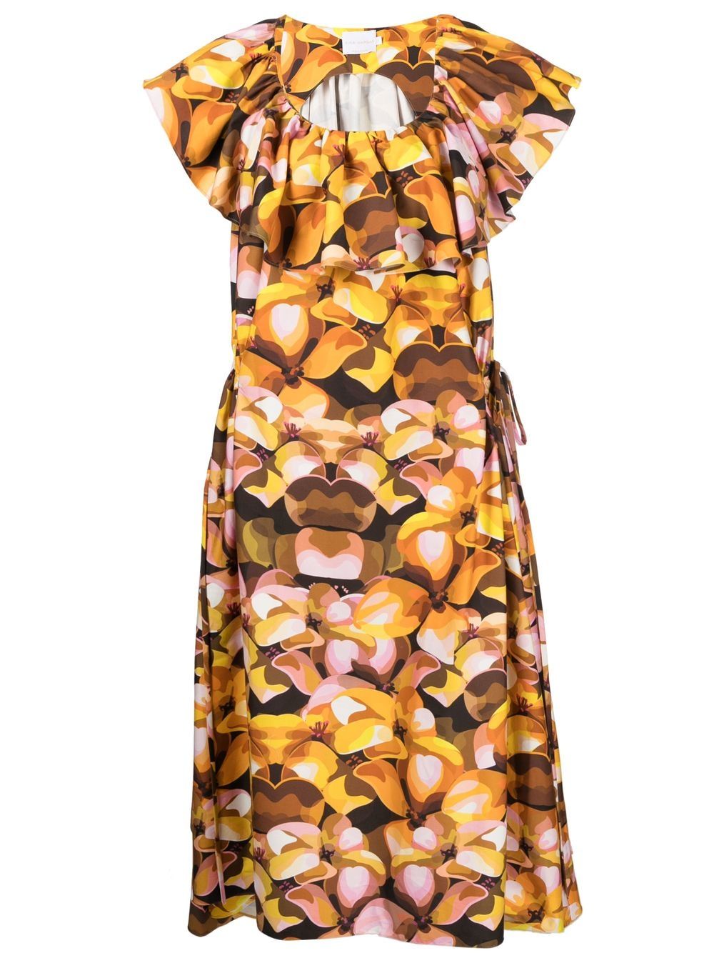 Zulma floral-print midi dress - Brown