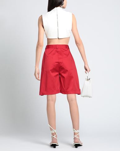 Woman Shorts & Bermuda Shorts Red Size 4 Cotton, Elastane