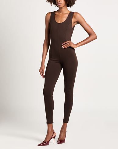 Woman Jumpsuit Dark brown Size 6 Viscose, Polyamide, Elastane