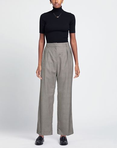 Woman Pants Black Size M Wool, Polyester