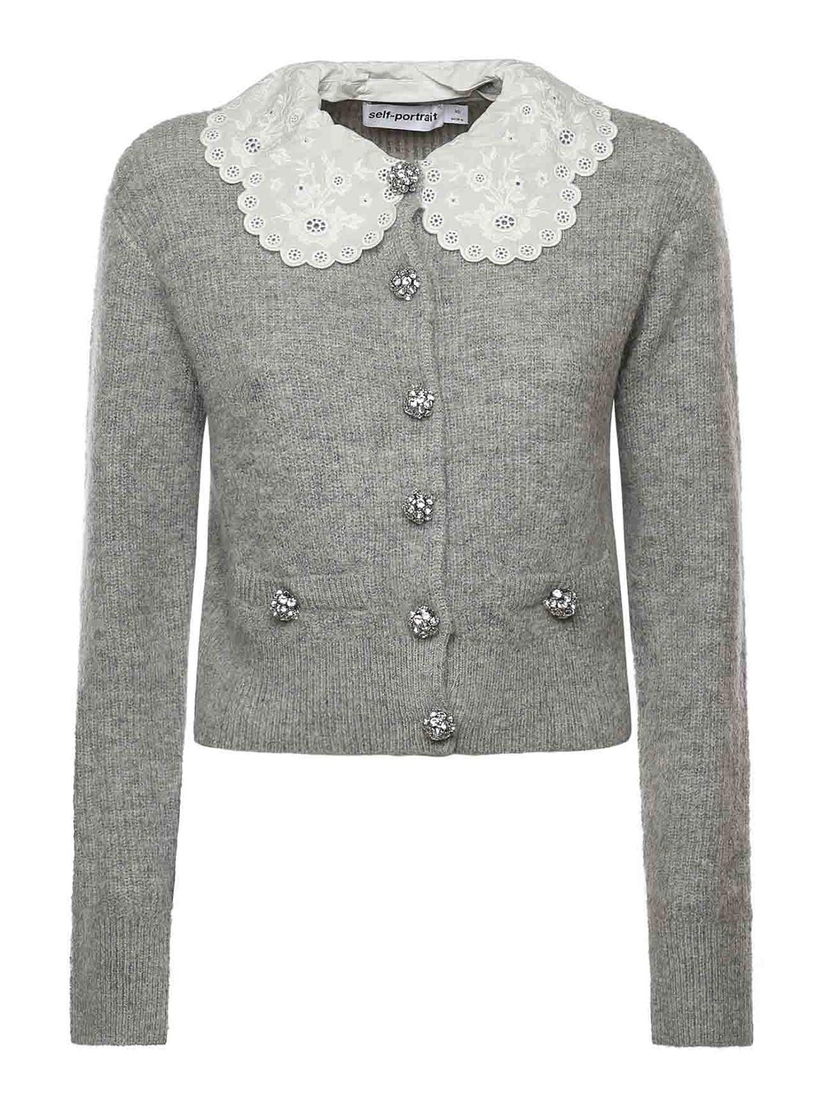 Cardigan With Lace Collar