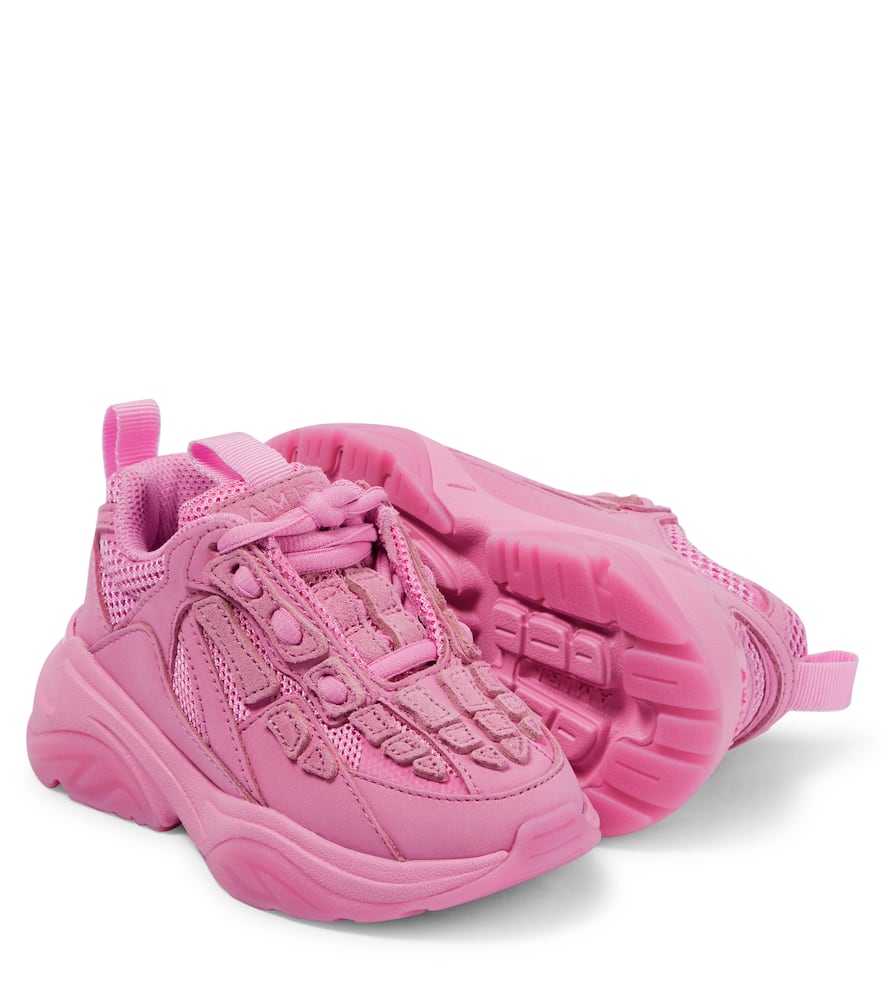 Amiri Kids Bone suede-trimmed sneakers