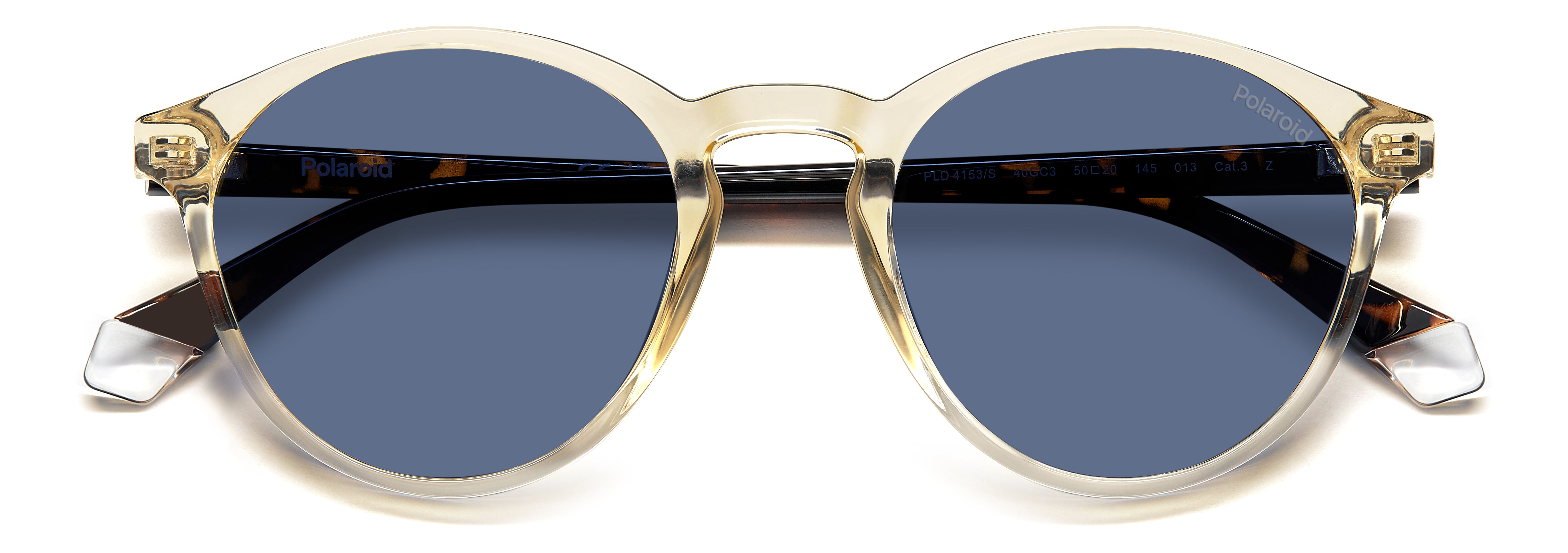 Polaroid Man Polaroid PLD 4153/S 40G/C3 Sunglasses Polycarbonate Yellow Blue Round Polarized