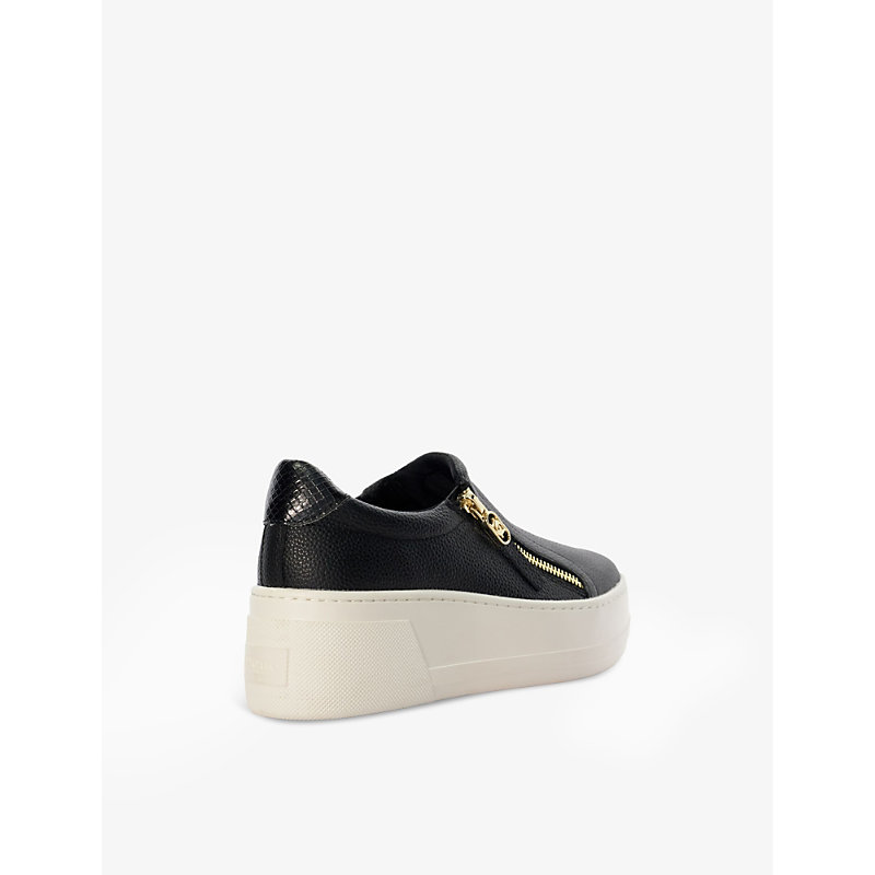Womens Black-leather Episodic zip Leather Low-top Trainers