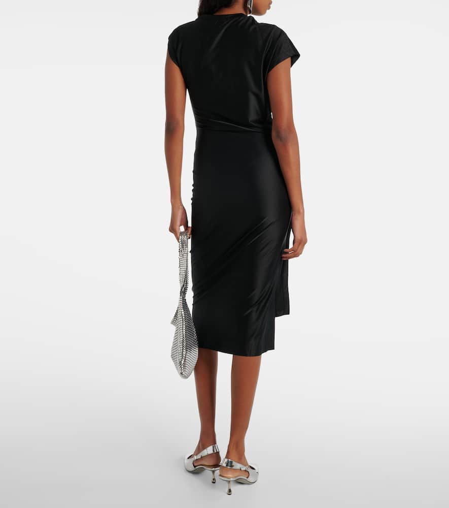 Draped jersey midi dress