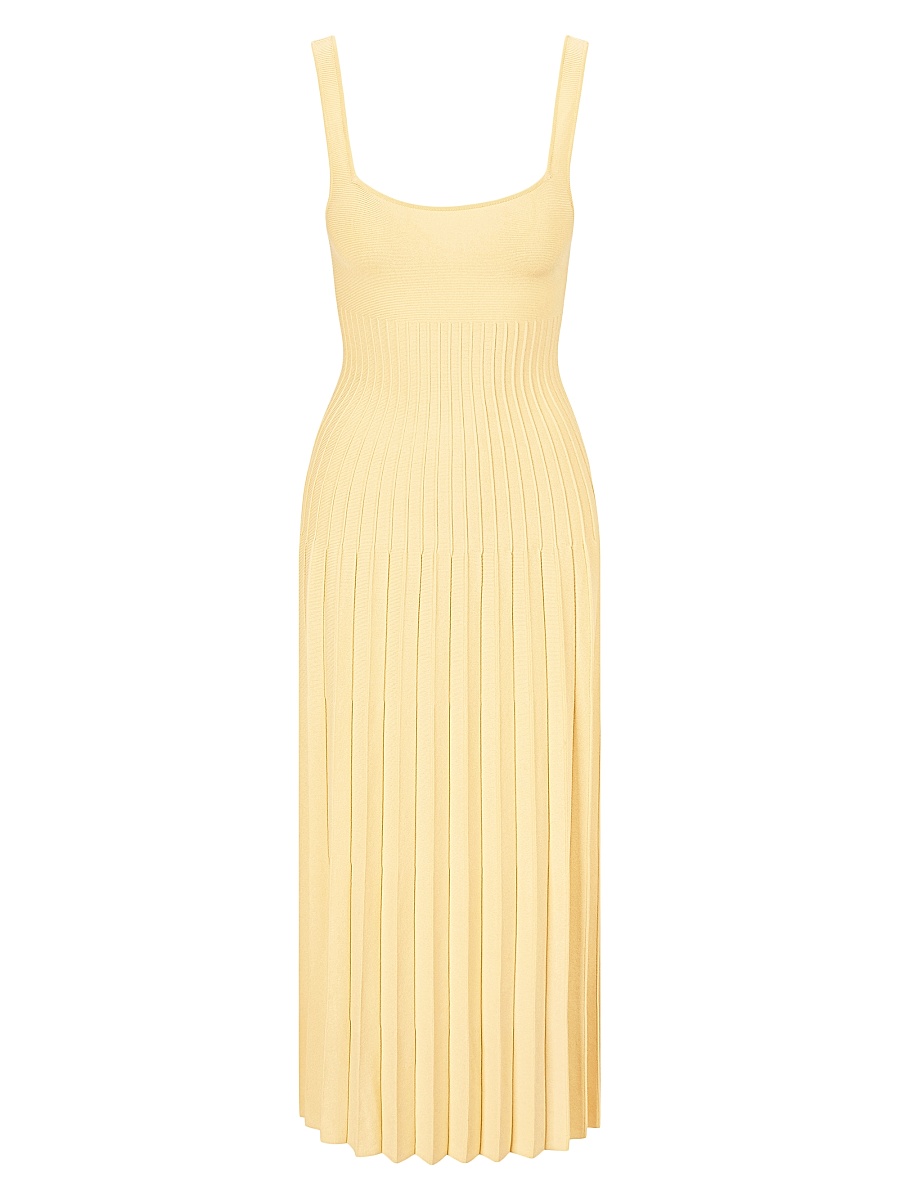 Women's Ellison Knit Pleated Midi-Dress - Lemon Drop