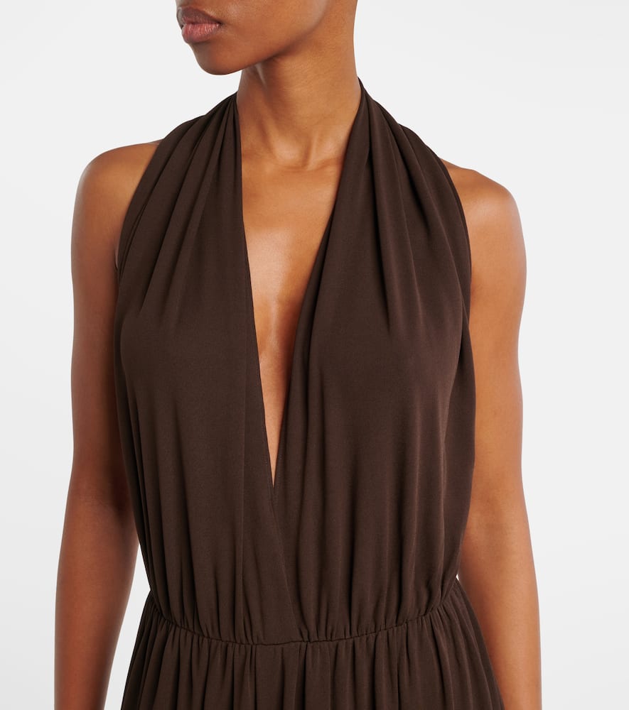 Pharao gathered jersey crêpe gown