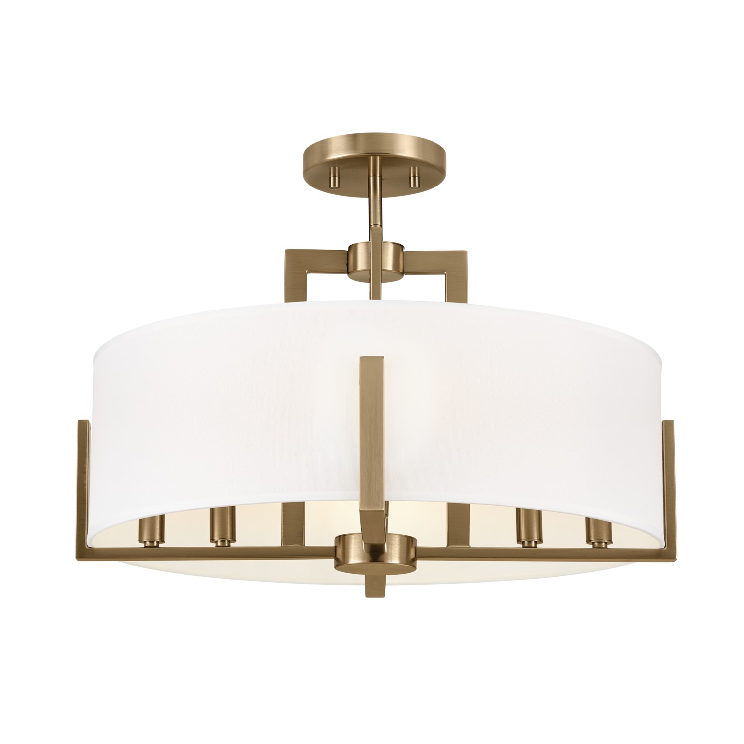 Champagne Bronze Eight Light Semi Flush Mount from the Malen Collection