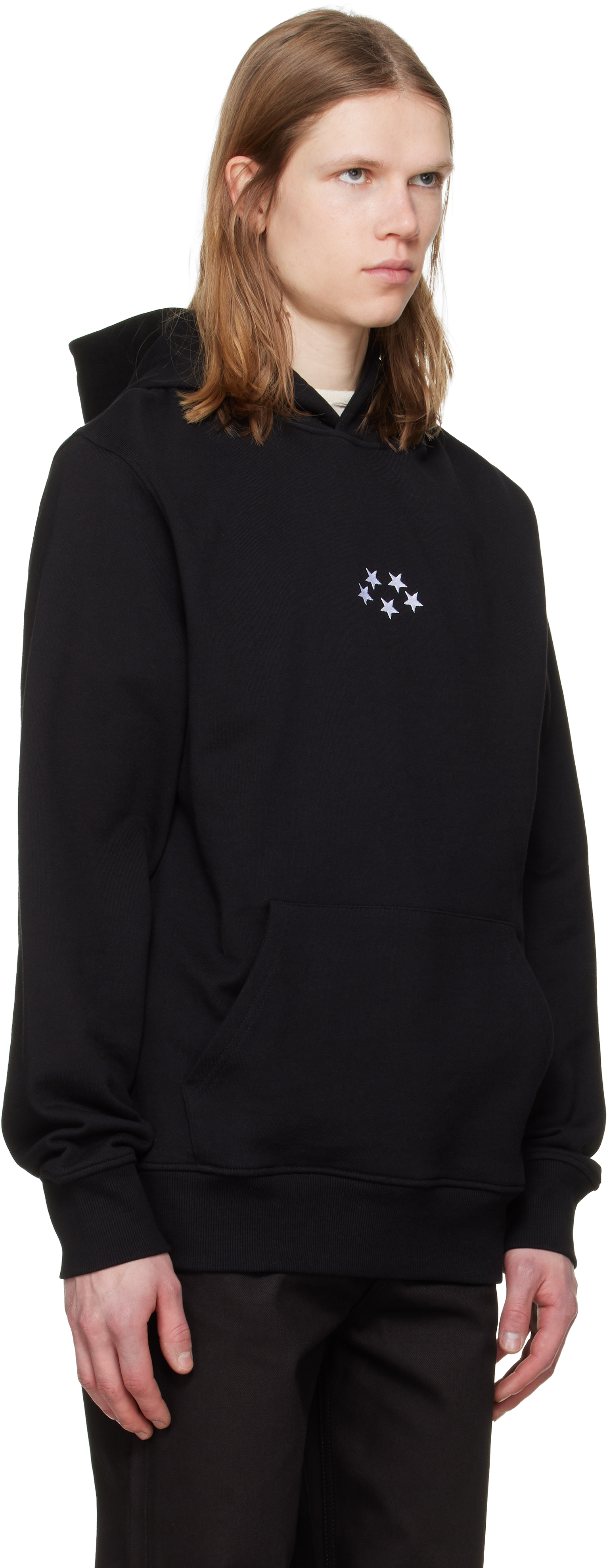 Black Stars Embroidery Hoodie