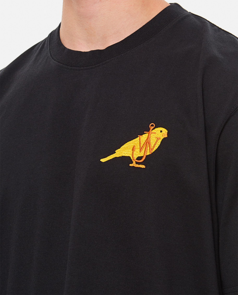 Anchor logo-embroidered T-shirt - Black