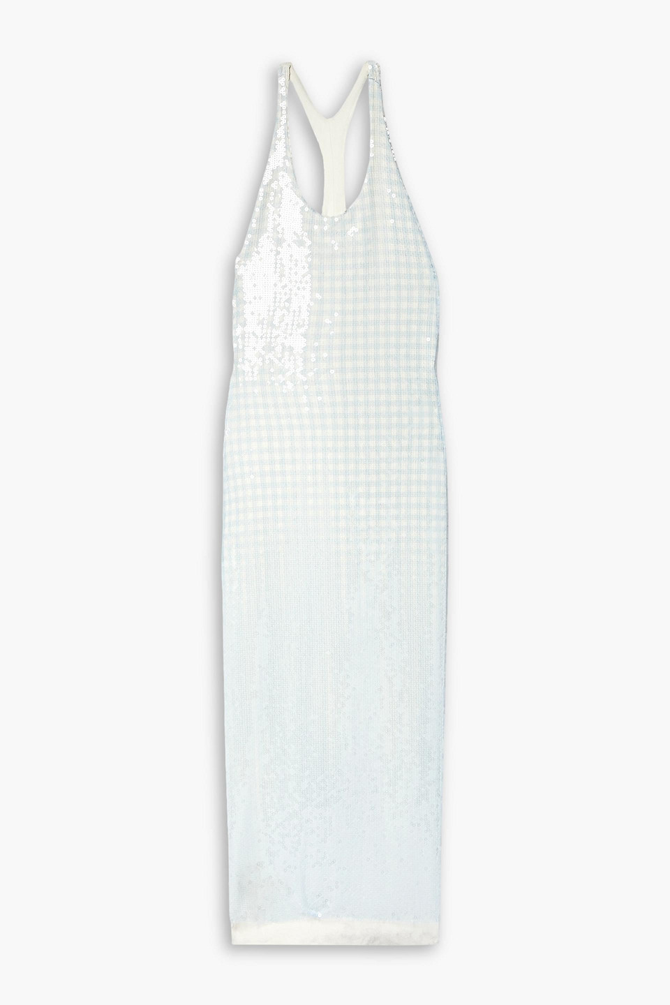 The Liquid checked sequined tulle maxi dress