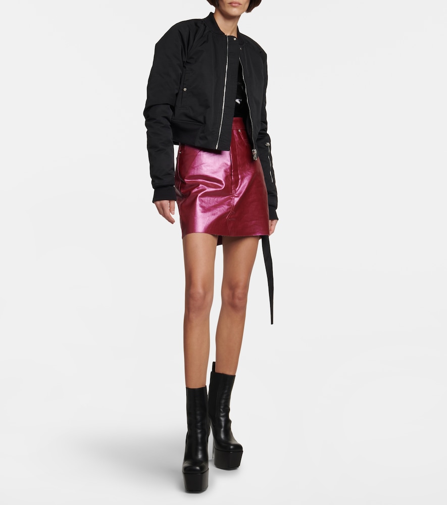 Rick Owens Coated denim miniskirt