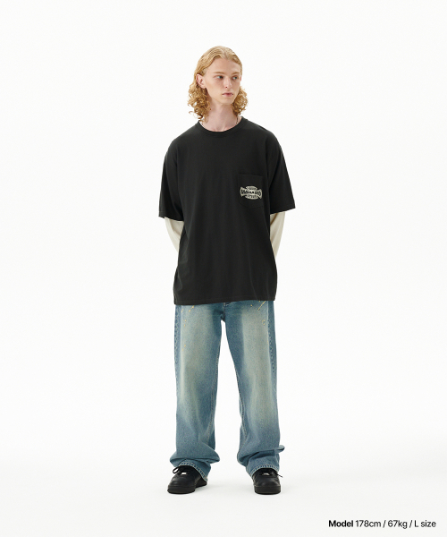 CROSS LOGO THERMAL LS TEE CHARCOAL