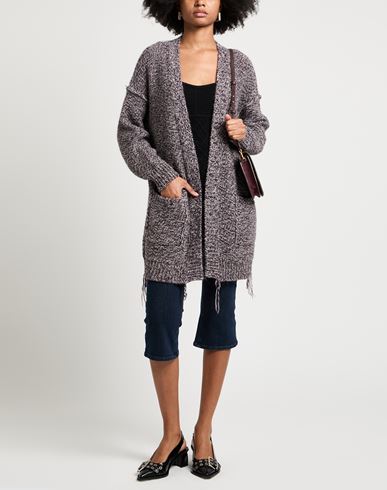 Woman Cardigan Dark purple Size L Acrylic, Alpaca wool, Wool, Viscose