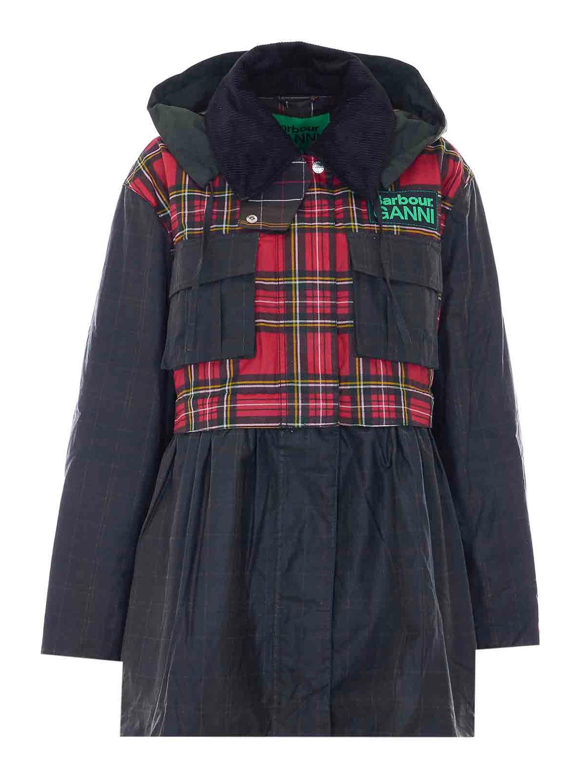 Barbour - ganni waxed hooded coat long to short
