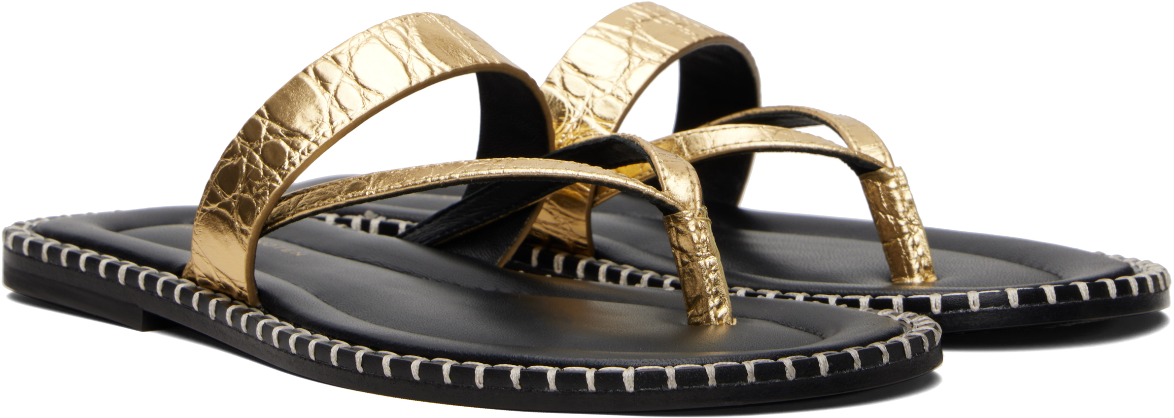 Gold Leather Sandals