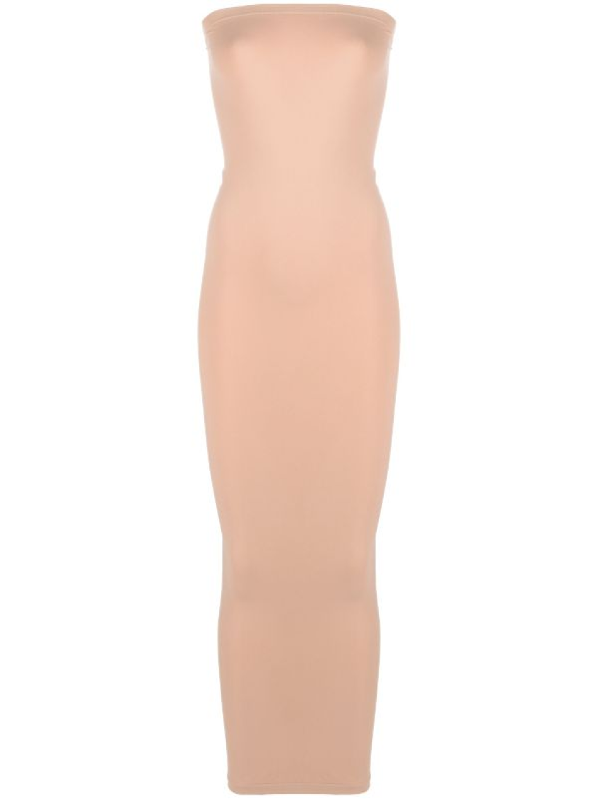 Beige Fatal Cut-out Midi Dress