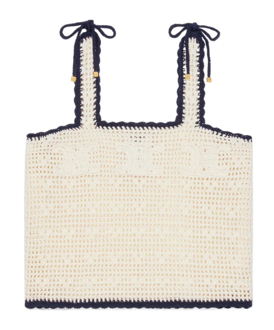 Triomphe crop top in crochetted cotton