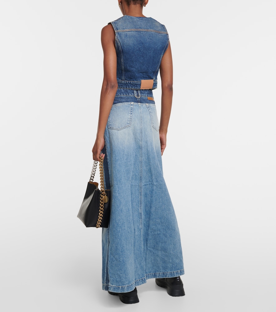 Denim maxi skirt