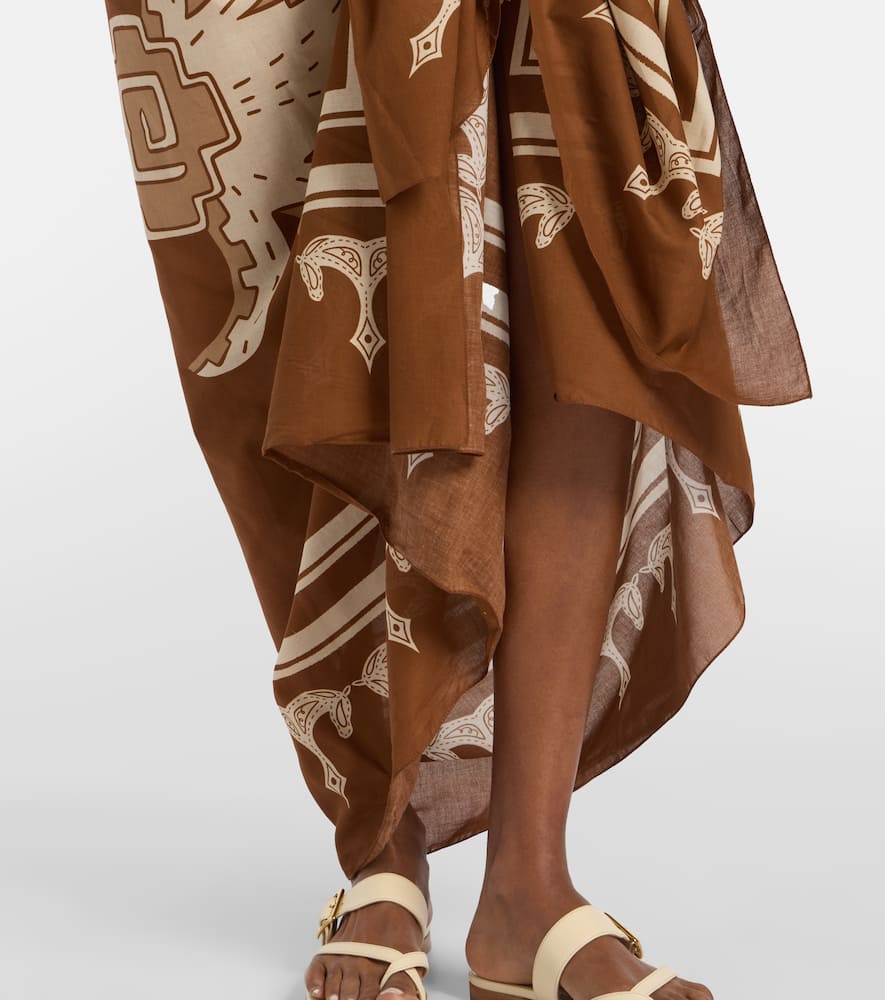 Cotton printed beach cover-up