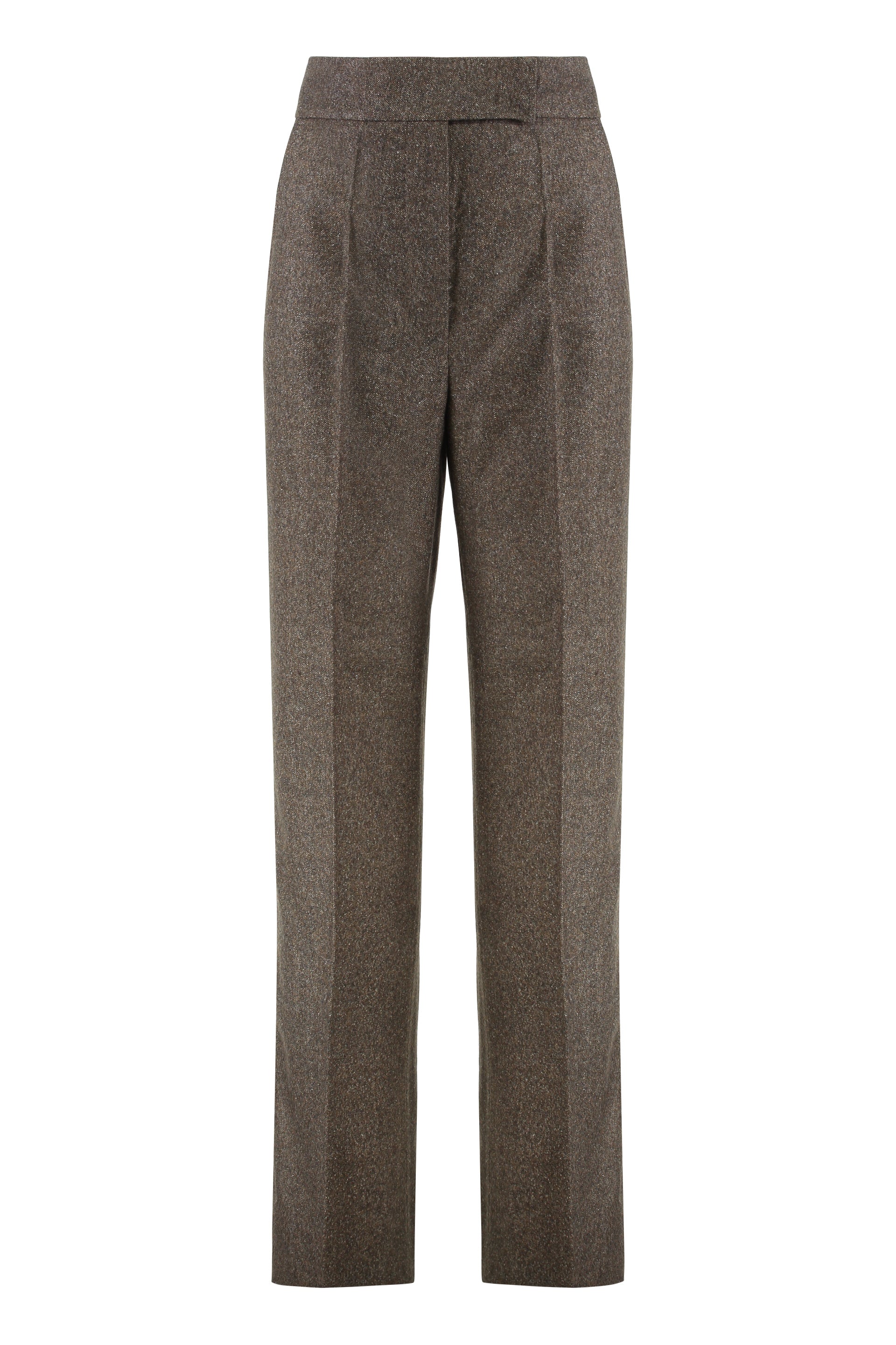 Wide Wool Flannel Trousers