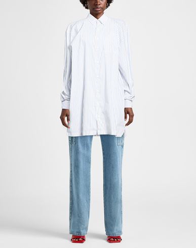 Woman Shirt White Size L Cotton, Polyamide, Elastane
