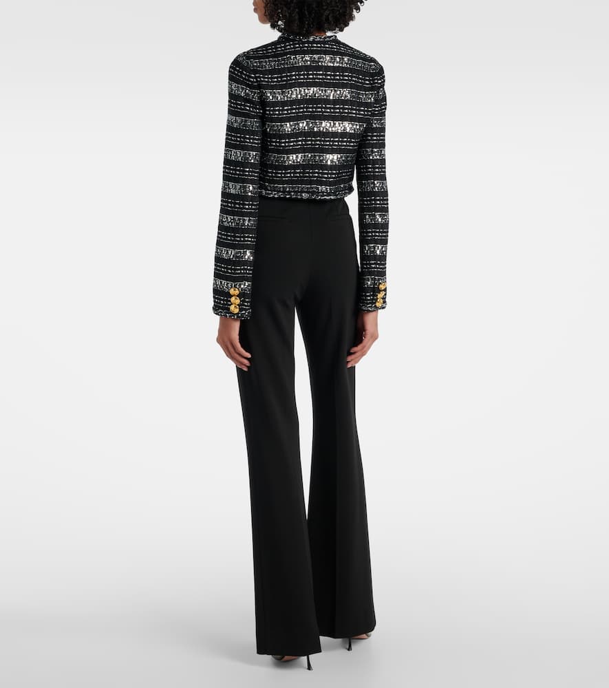 Cropped lamé jacket