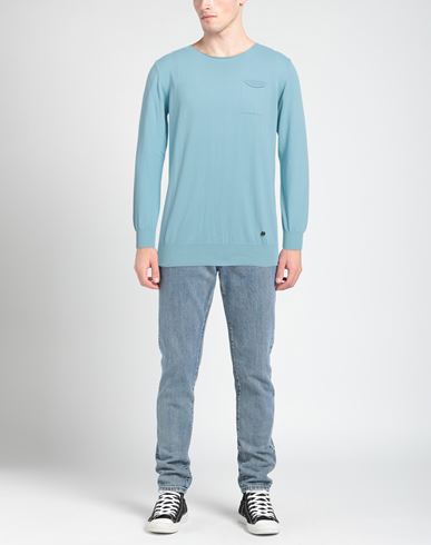 Man Sweater Azure Size L Cotton