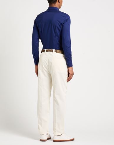 Man Shirt Blue Size 15 Cotton, Elastane