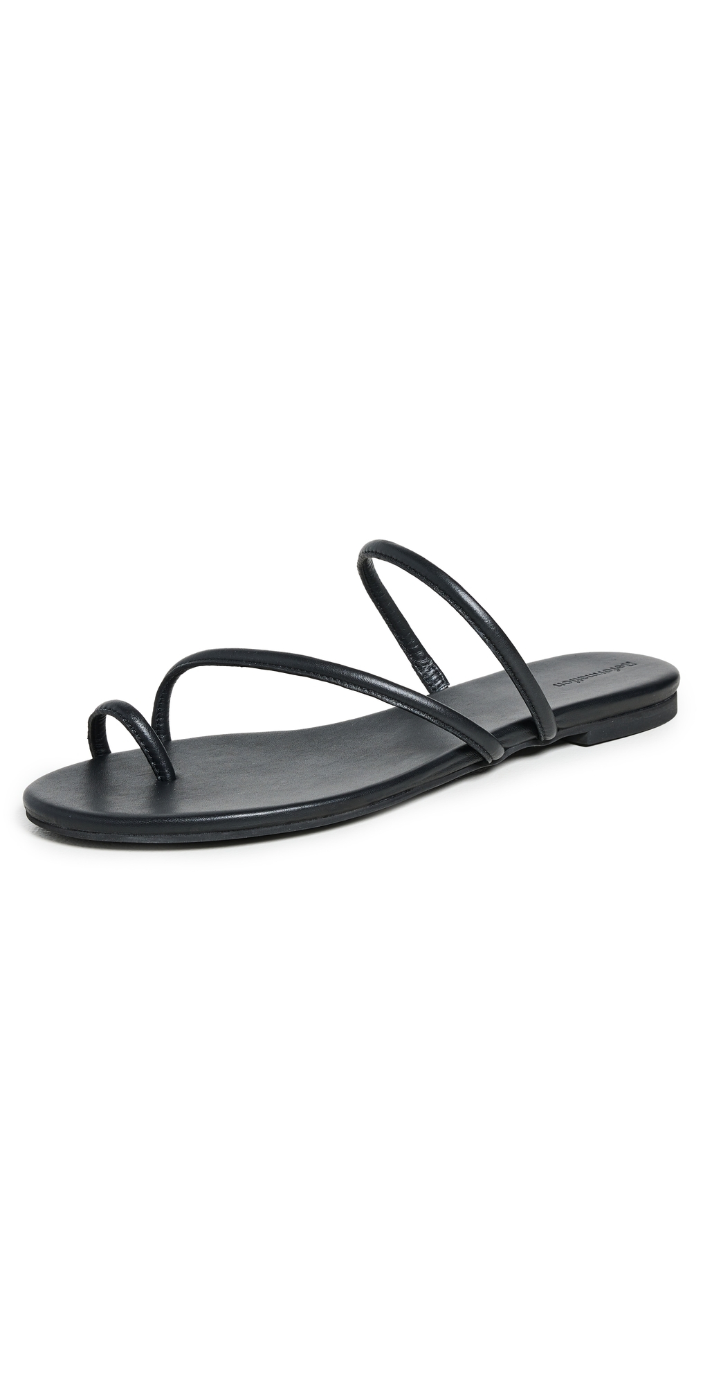 Ludo Toe Ring Strappy Flat Sandals Black