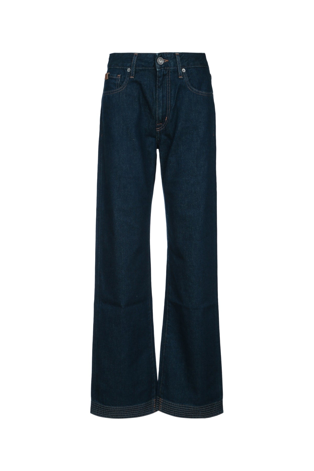 Wide-Leg Denim Jeans — Navy