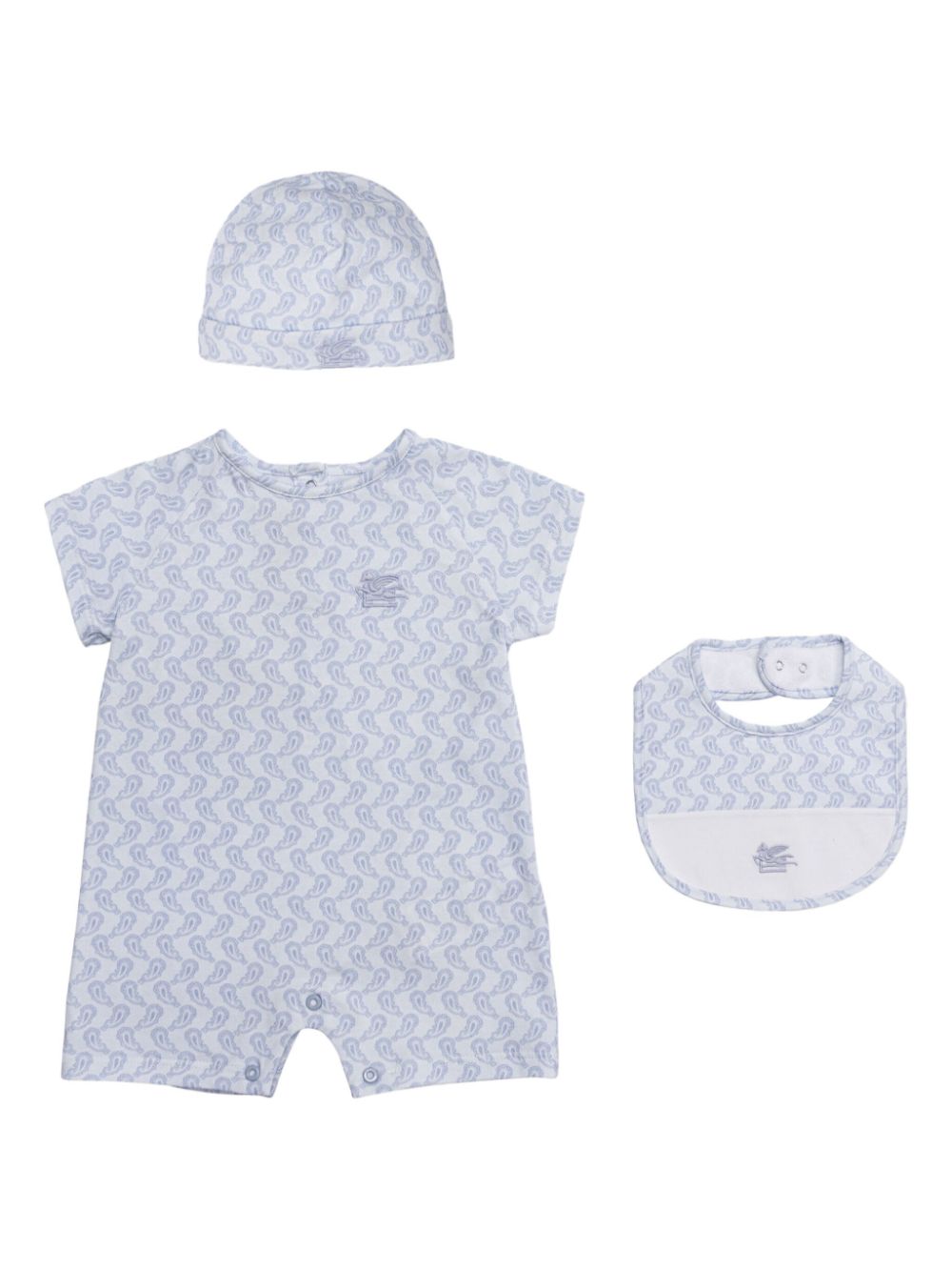 Paisley-print jersey babygrow (set of three) - Pink