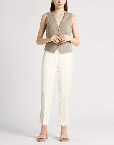 Woman Pants Ivory Size 6 Cotton, Linen